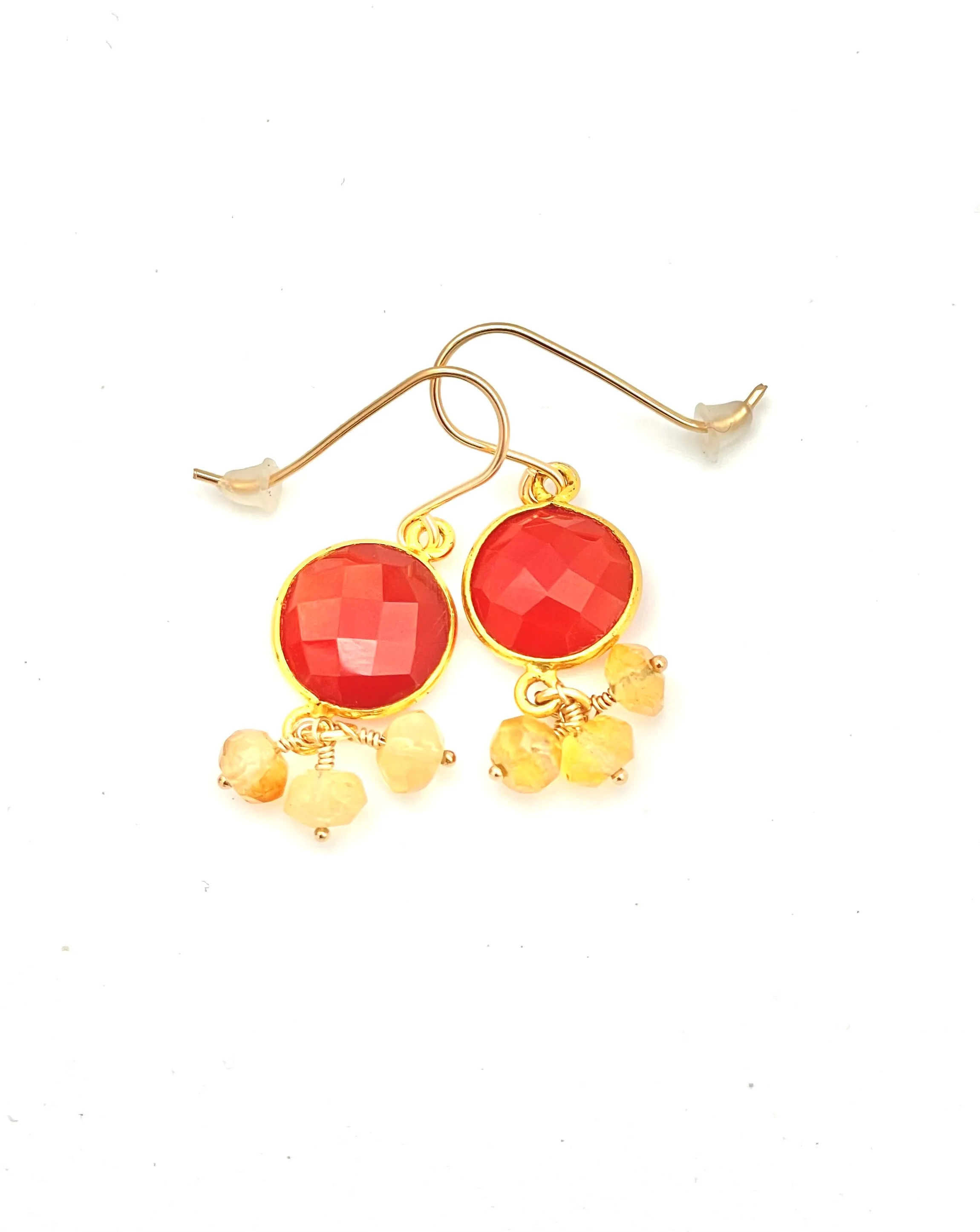 Carnelian Citrine Earrings