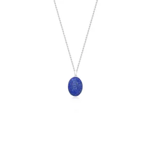 Carved Lapis Necklace, Sterling Silver