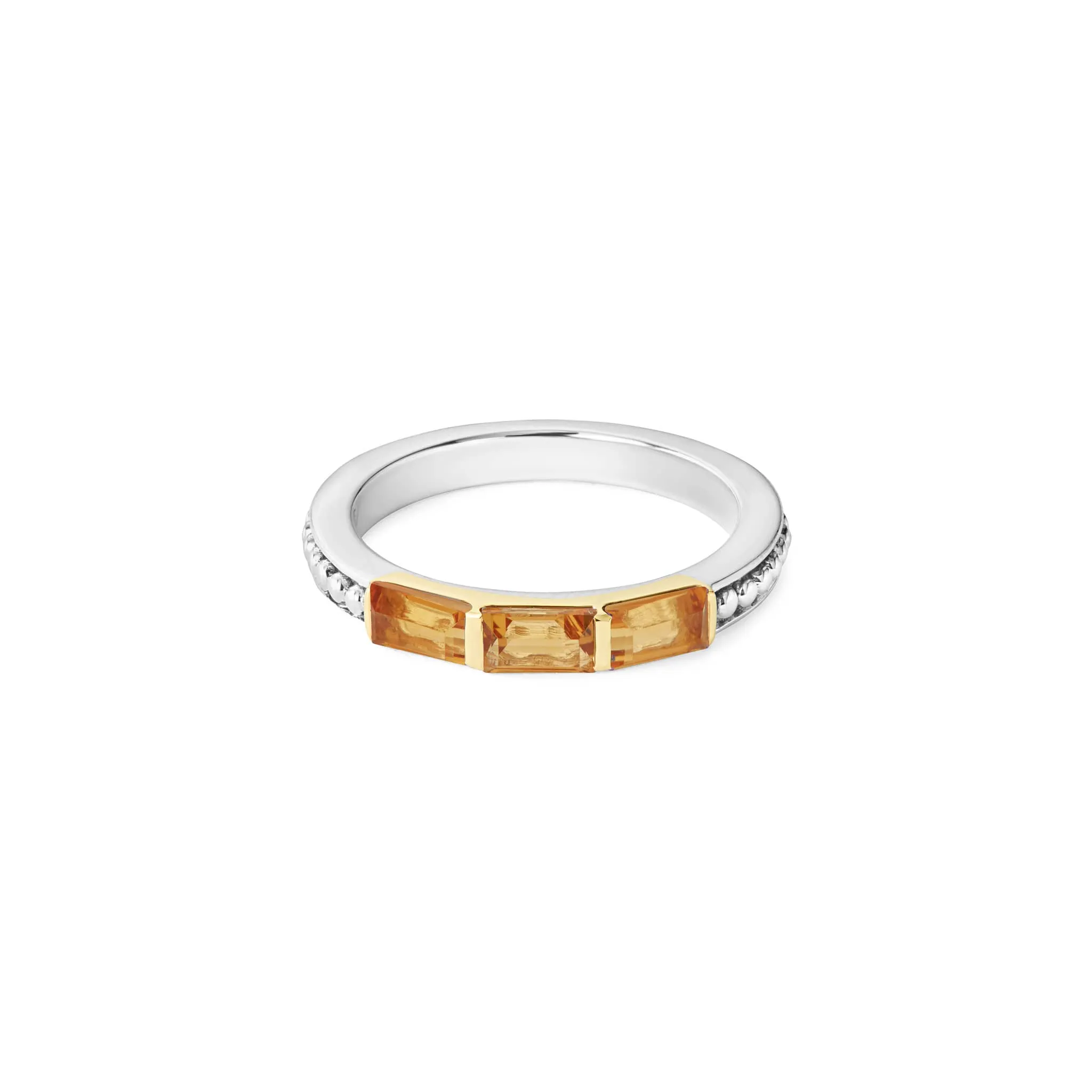 Caviar Color Citrine Stacking Ring