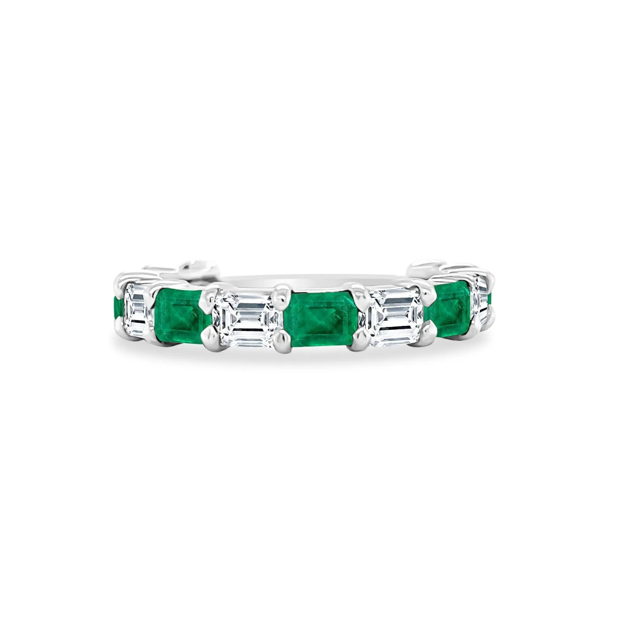 Chasing Diamond & Emerald Cut Emerald Band