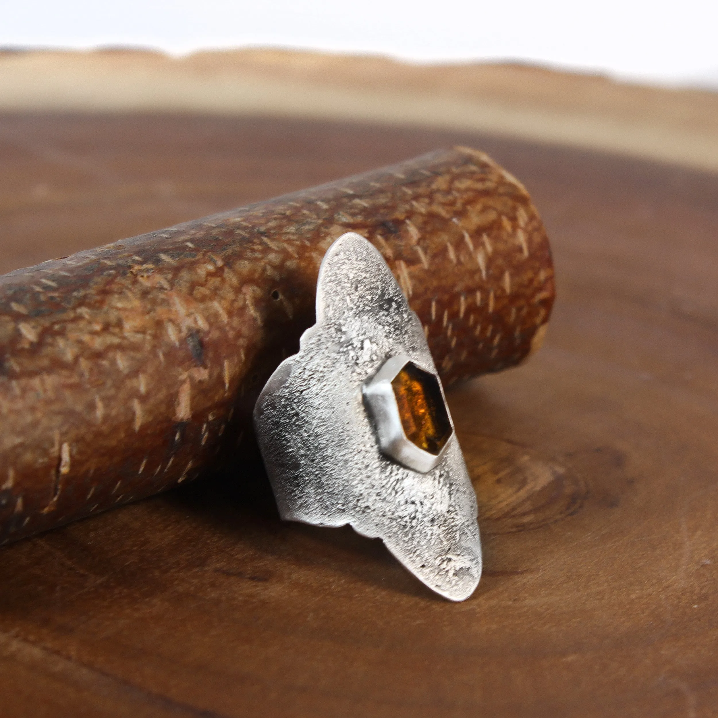 Citrine Saddle Ring