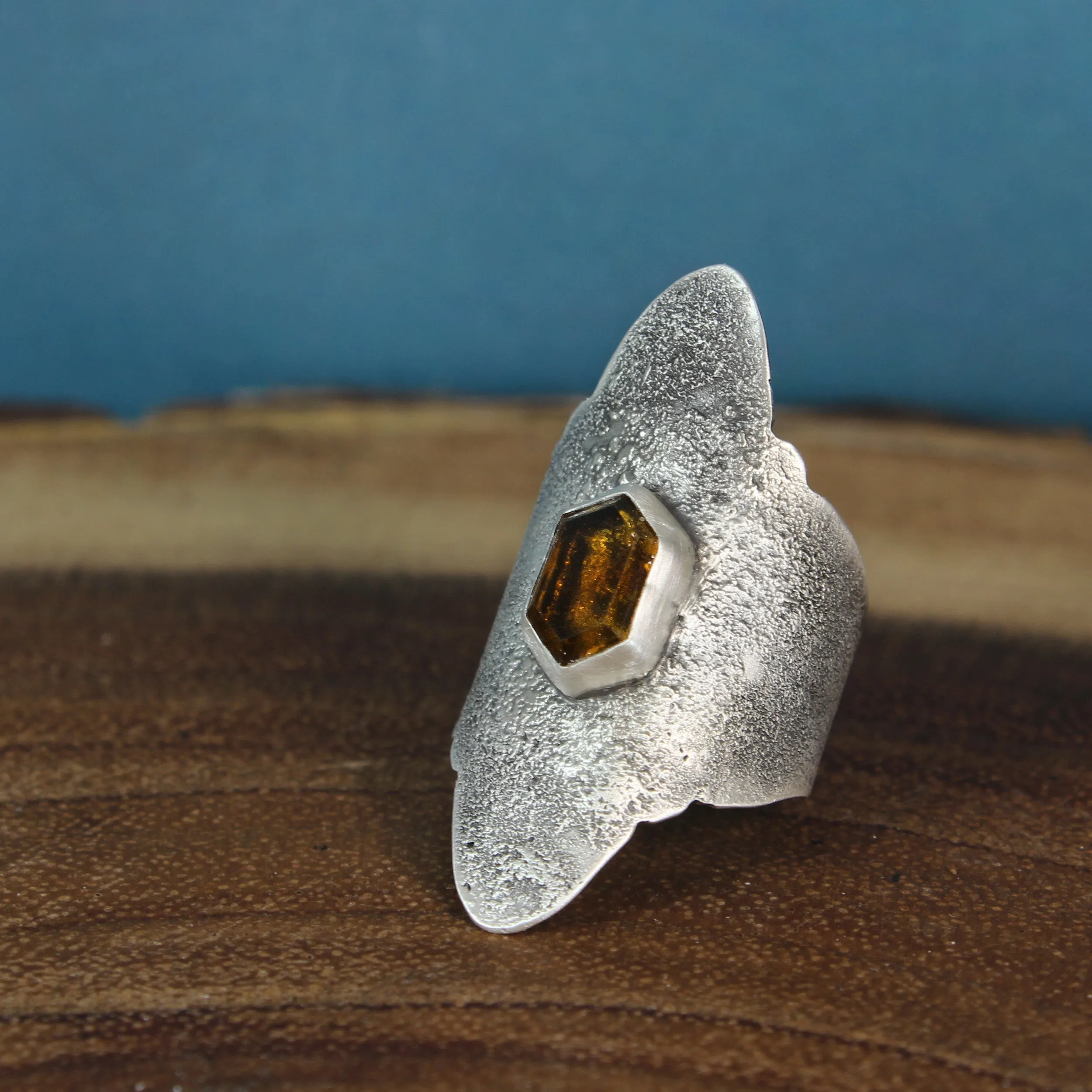 Citrine Saddle Ring