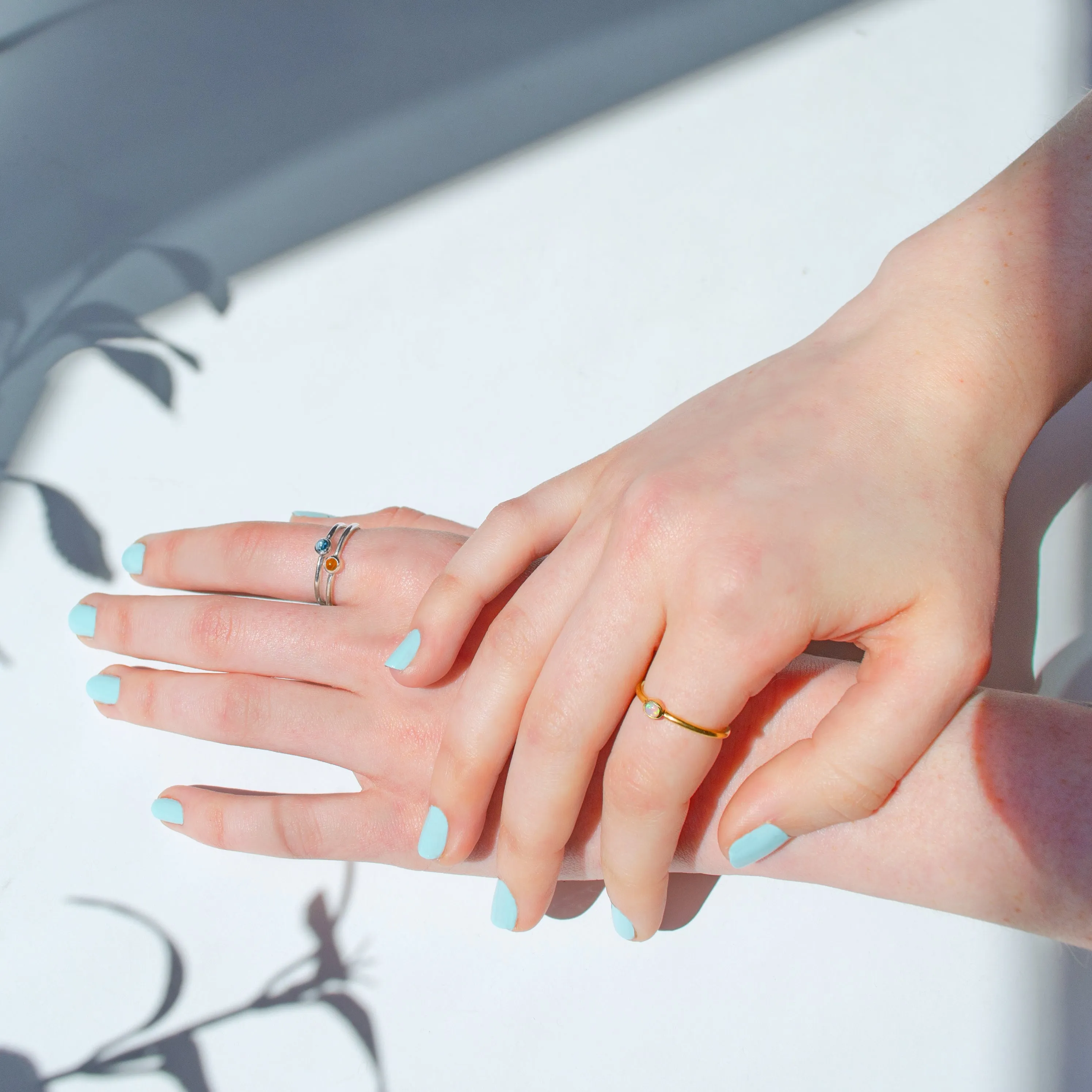 Dainty Stackable Citrine Cabochon Ring : November Birthstone