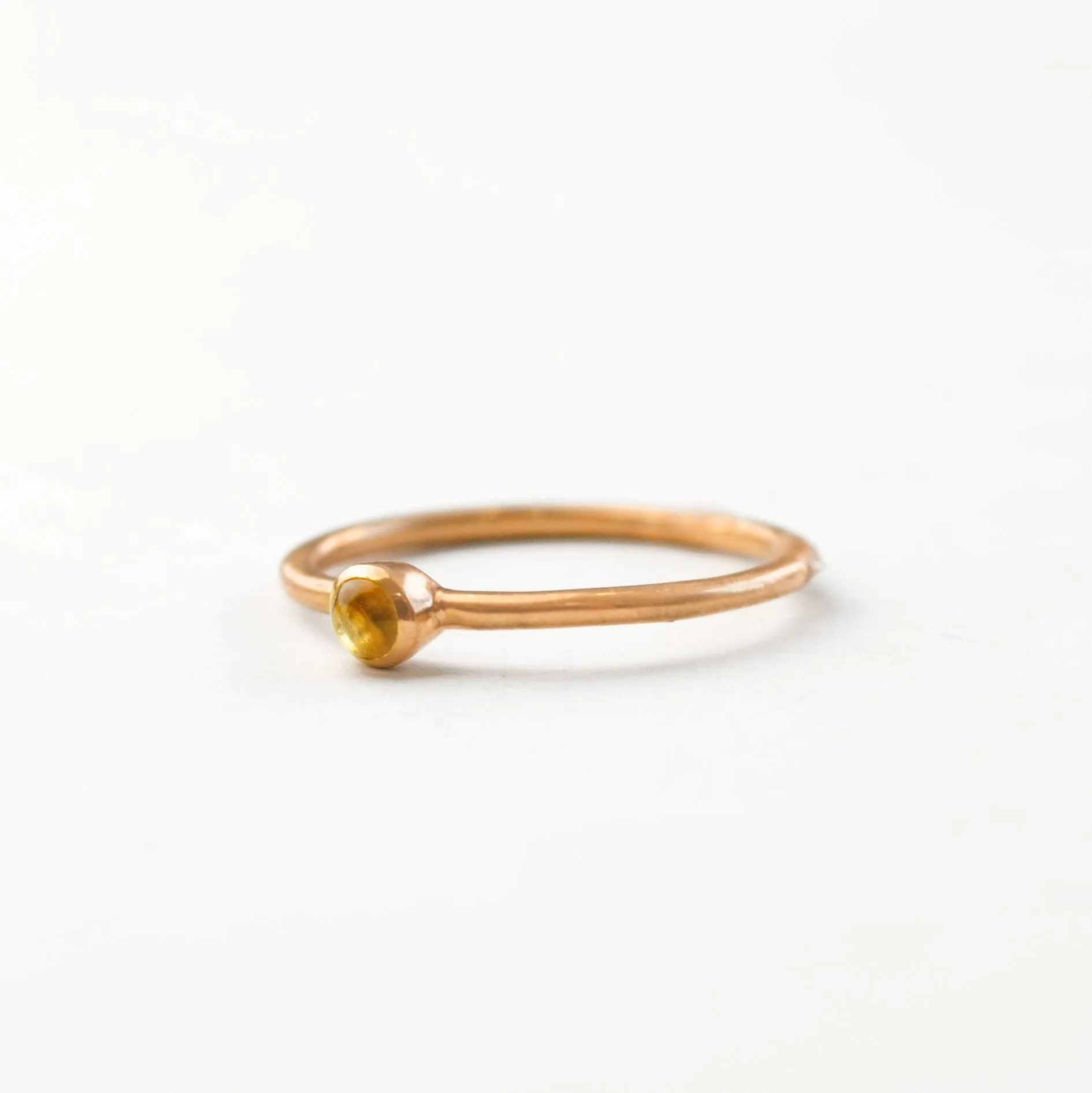 Dainty Stackable Citrine Cabochon Ring : November Birthstone