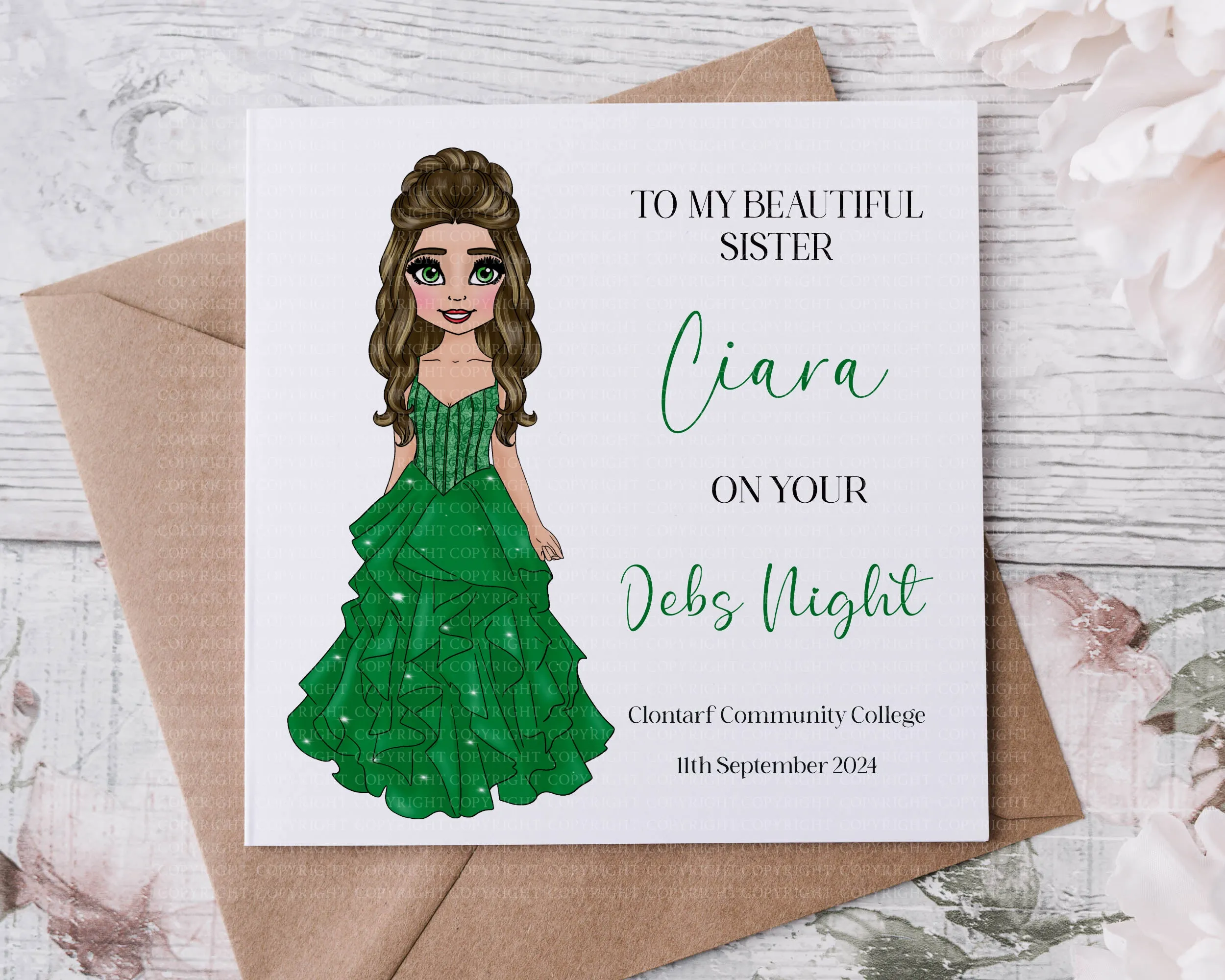 Debs Card  - Tulle Dress Design