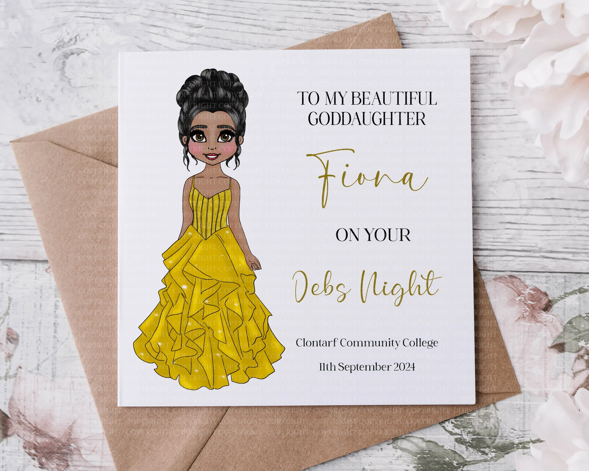 Debs Card  - Tulle Dress Design