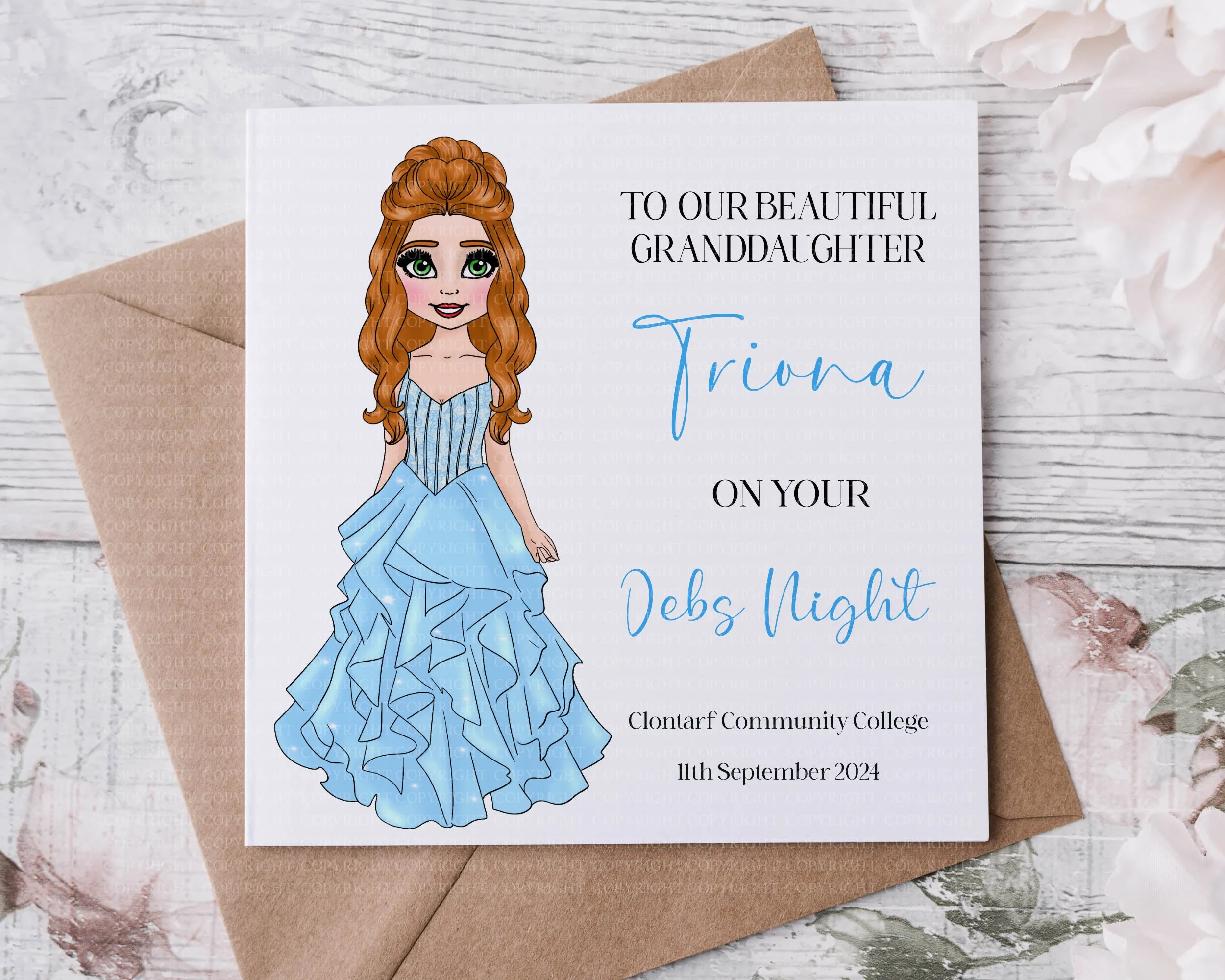 Debs Card  - Tulle Dress Design