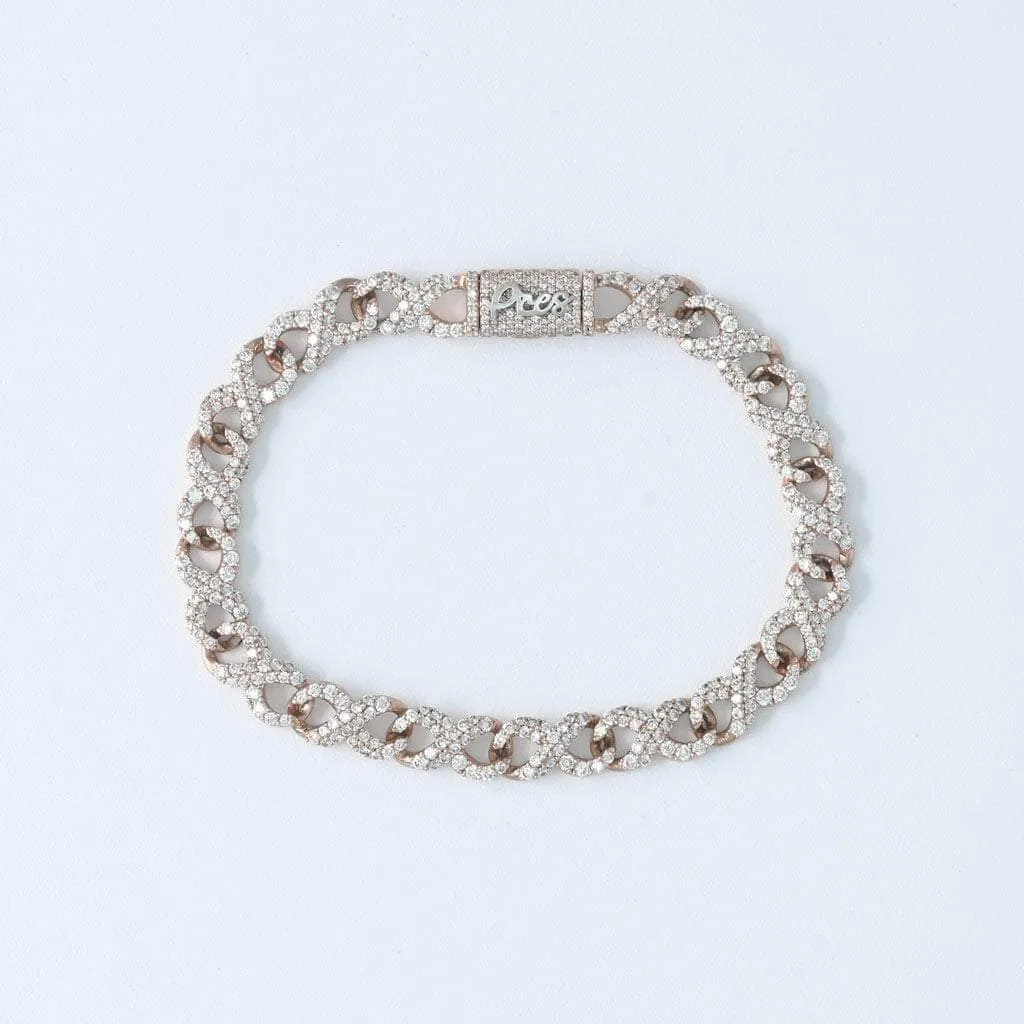 Diamond Infinity Cuban Link Bracelet 7mm - VS