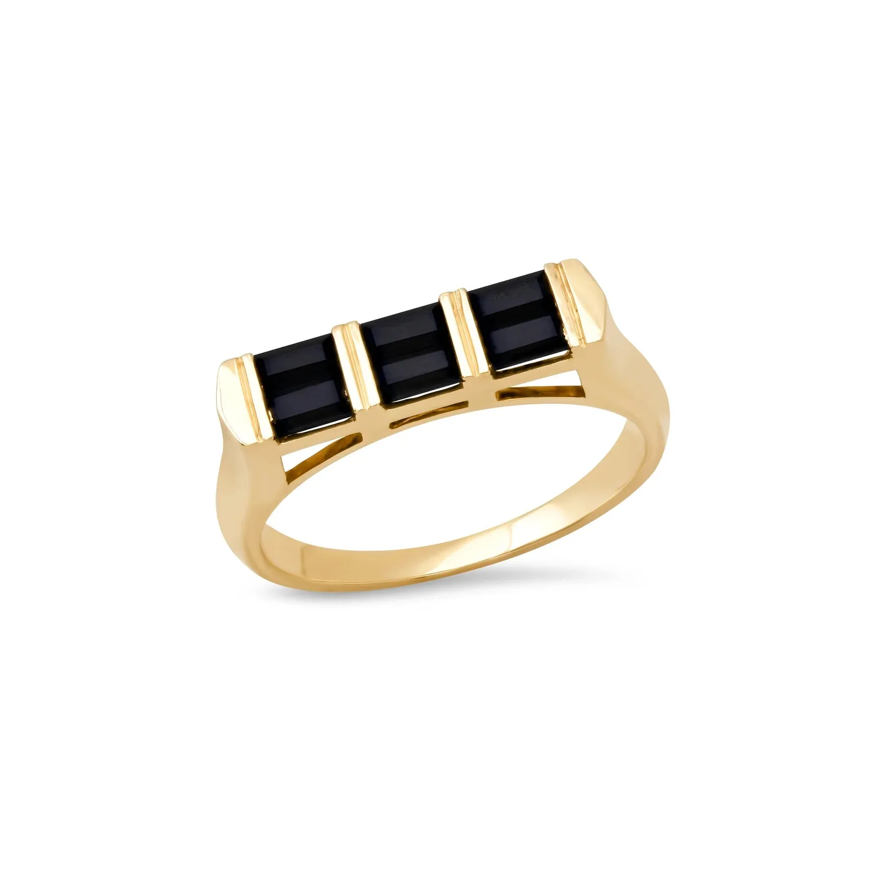 Double Baguette Gemstone Stacking Ring