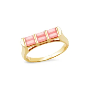 Double Baguette Gemstone Stacking Ring