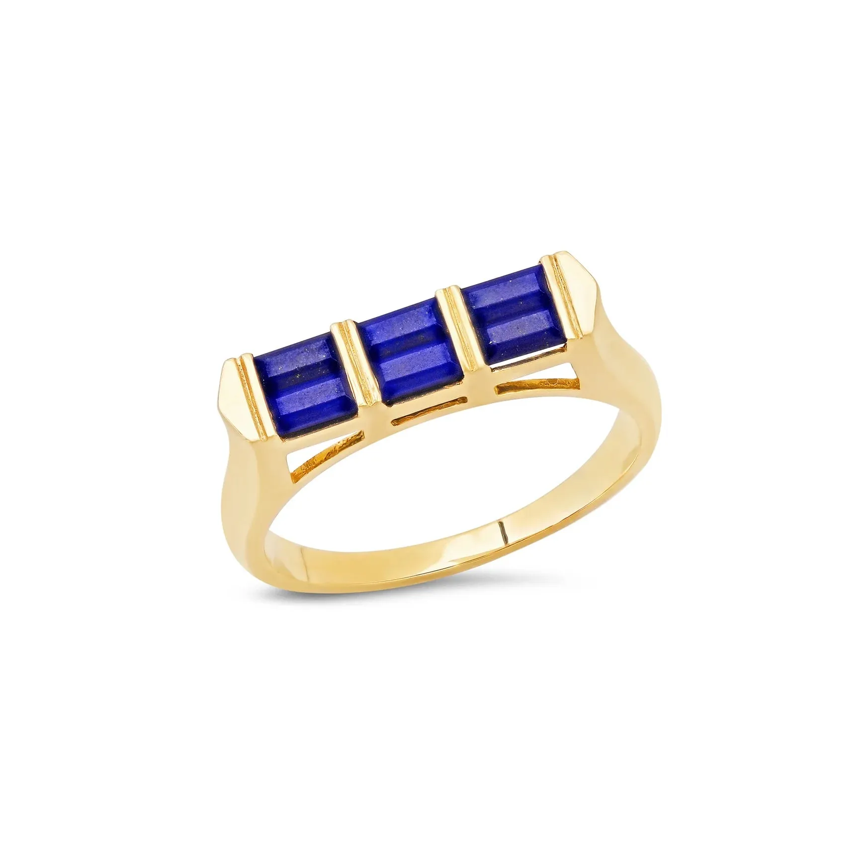 Double Baguette Gemstone Stacking Ring