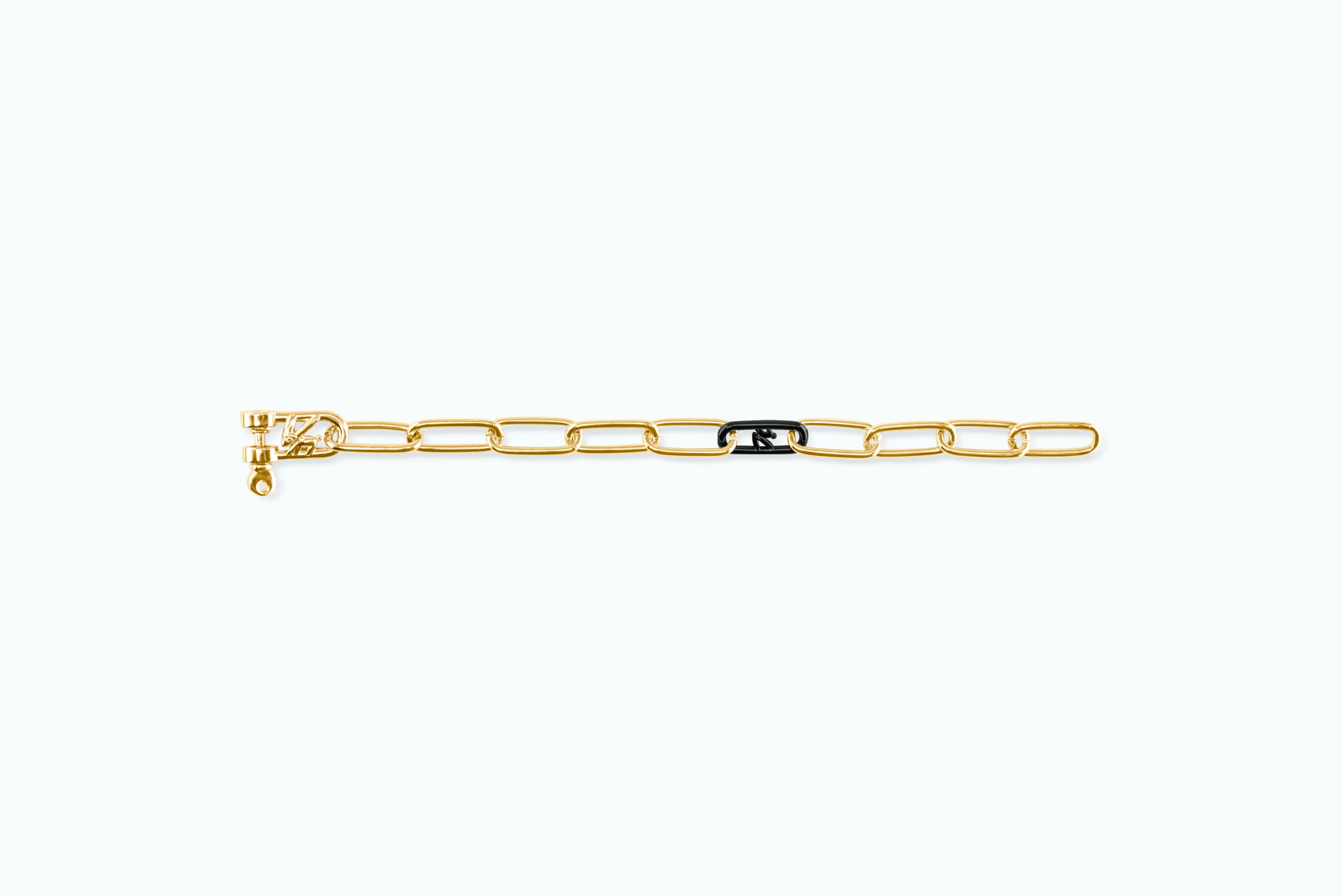 Electro Signature Chain Bracelet Gold Black