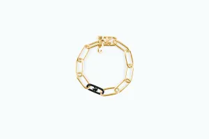 Electro Signature Chain Bracelet Gold Black