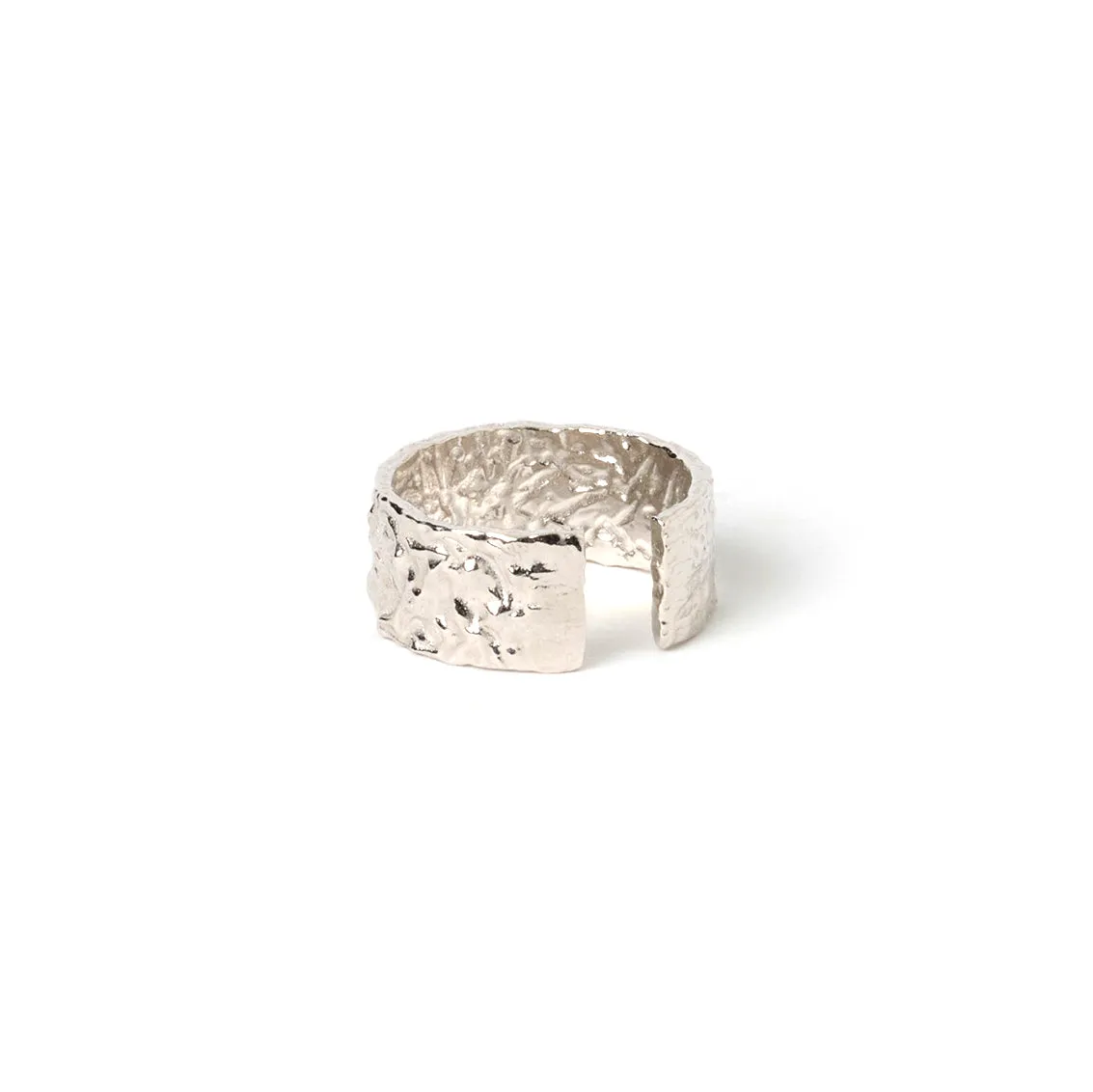 Eros Silver Textured Ring - Large