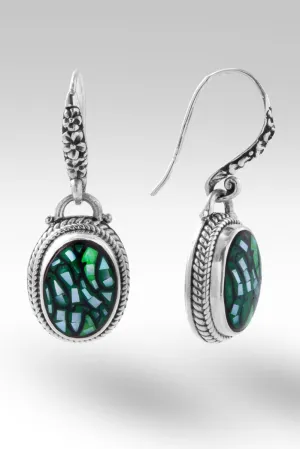 Everlasting Presence Earrings™ in Green Leaf Mother of Pearl Mosaic