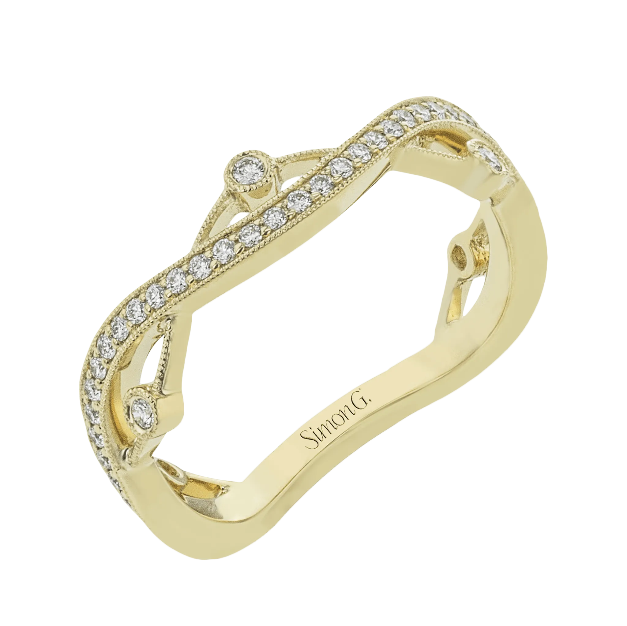 Fashion Ring In 18k Gold With Diamonds