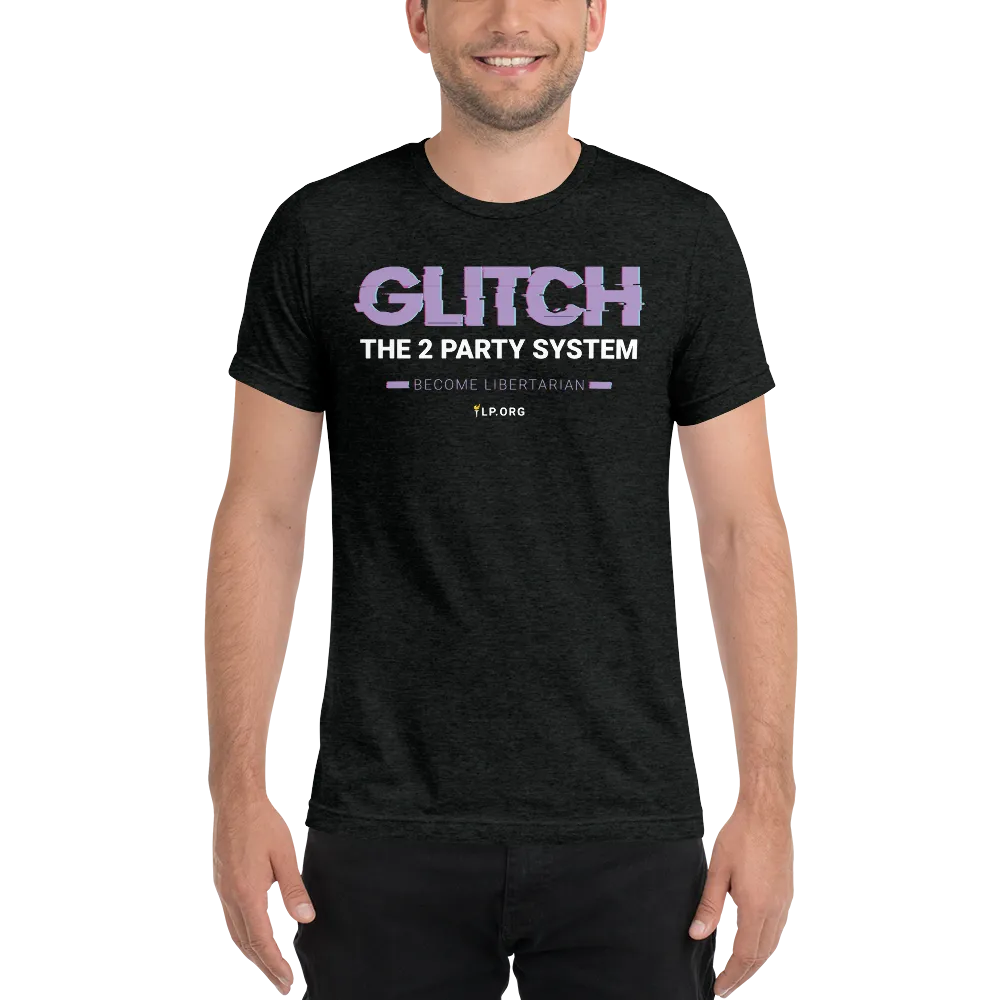 Glitch the Two Party System Tri-Blend Unisex Shirt