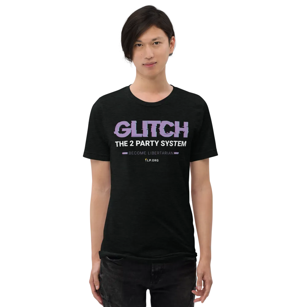 Glitch the Two Party System Tri-Blend Unisex Shirt