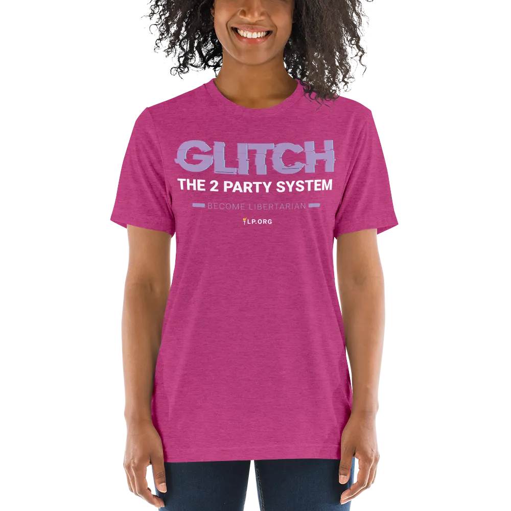 Glitch the Two Party System Tri-Blend Unisex Shirt