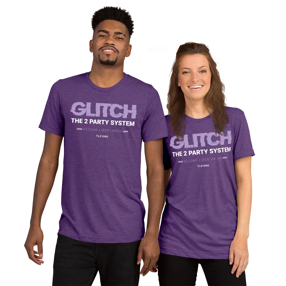 Glitch the Two Party System Tri-Blend Unisex Shirt