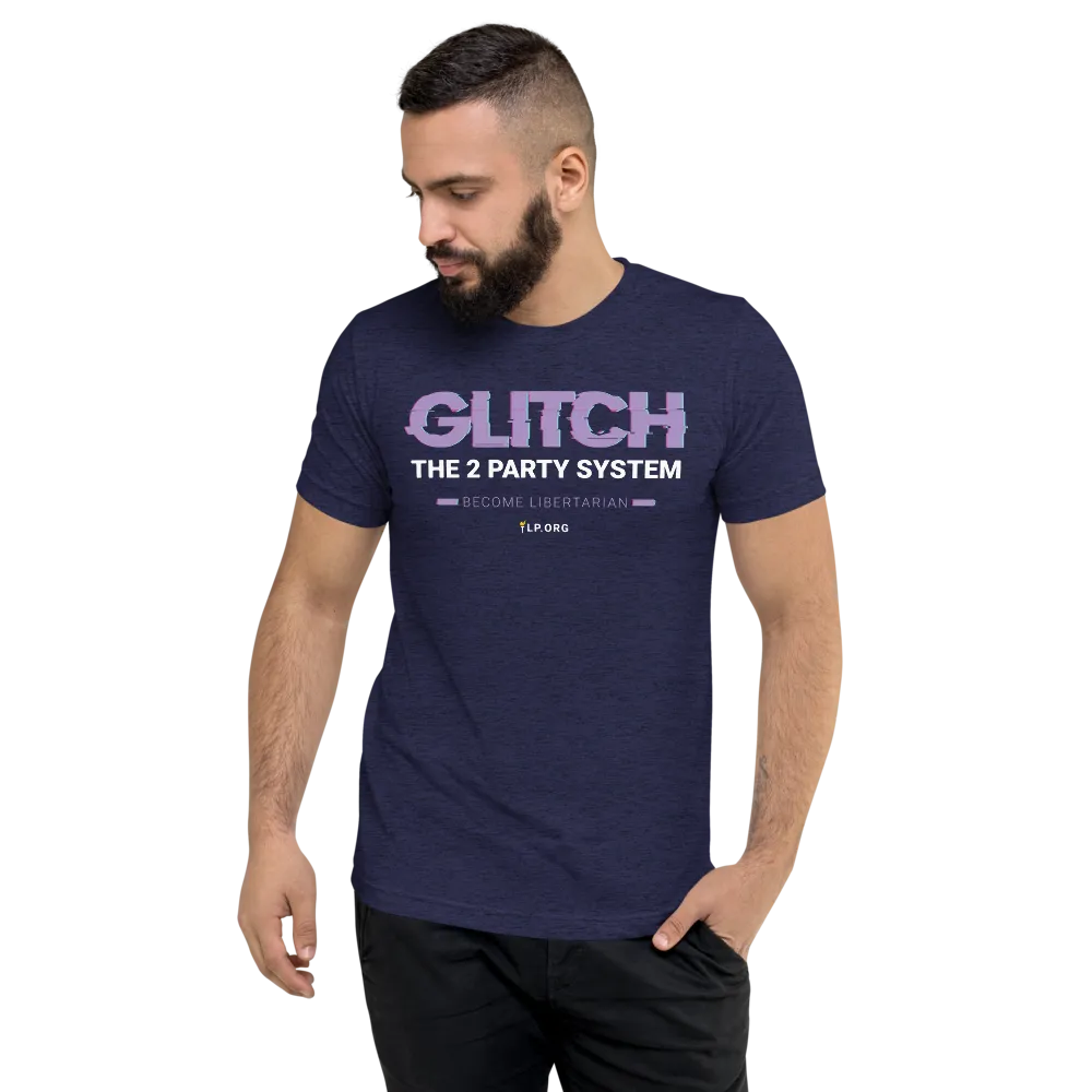 Glitch the Two Party System Tri-Blend Unisex Shirt