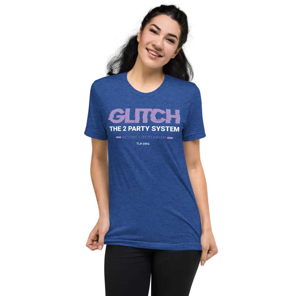 Glitch the Two Party System Tri-Blend Unisex Shirt