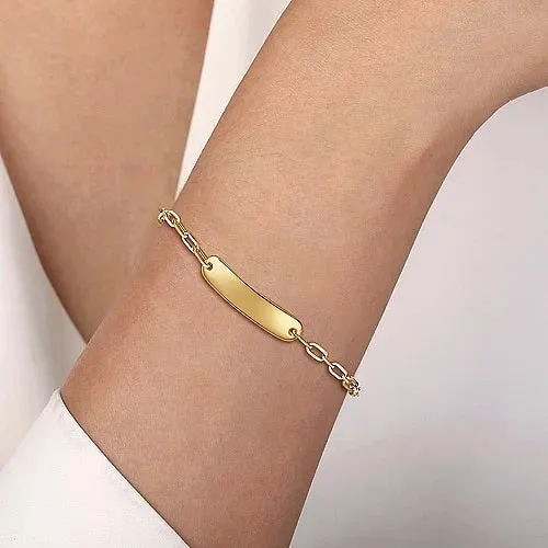 Gold ID Paperclip Chain Bracelet