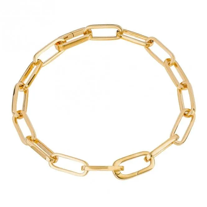 Gold Plated Long Link Chain Bracelet B5391