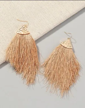 Gold Tassel Fringe Earrings