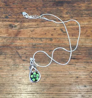 Green Violet Flower Pendant