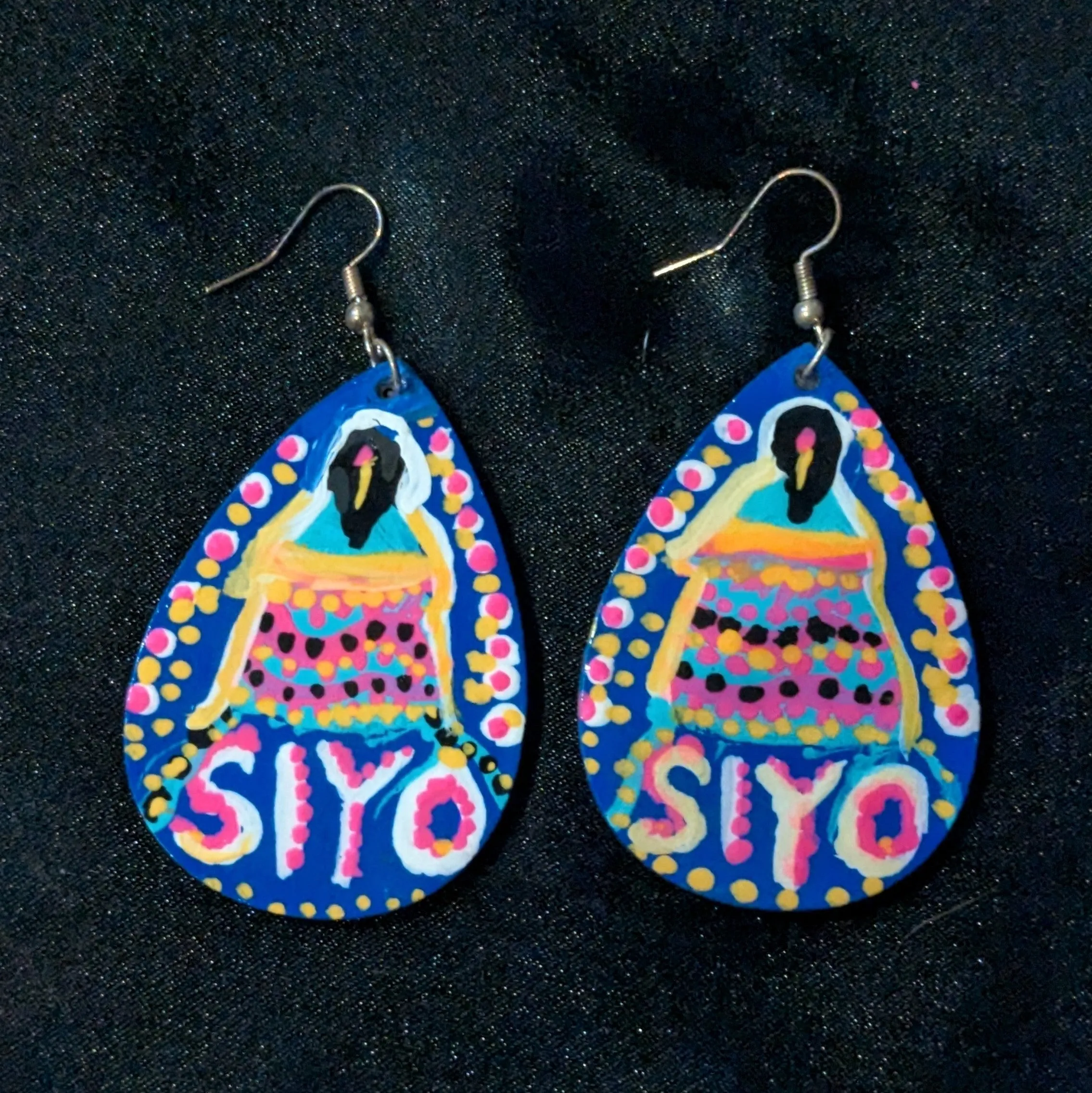 Hand Painted Native Dangle Earrings