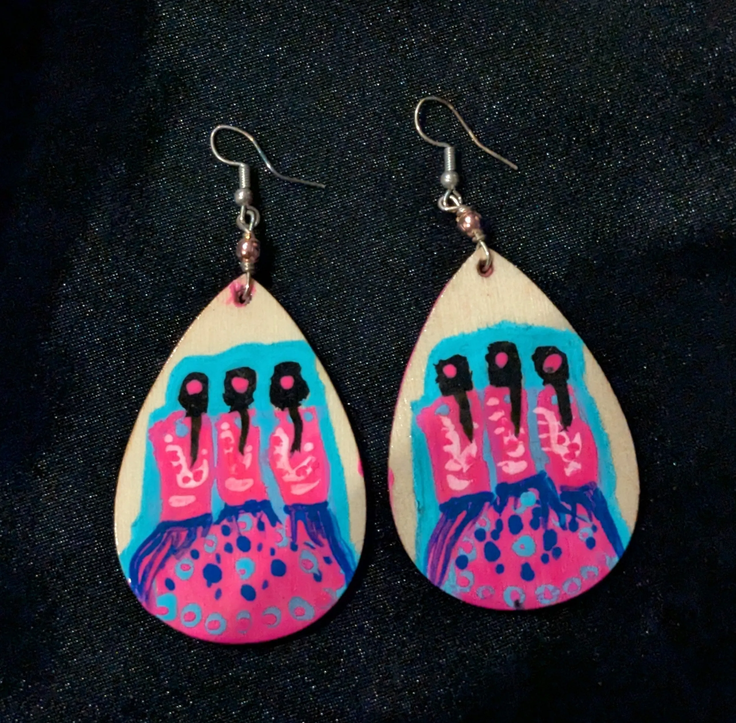 Hand Painted Native Dangle Earrings