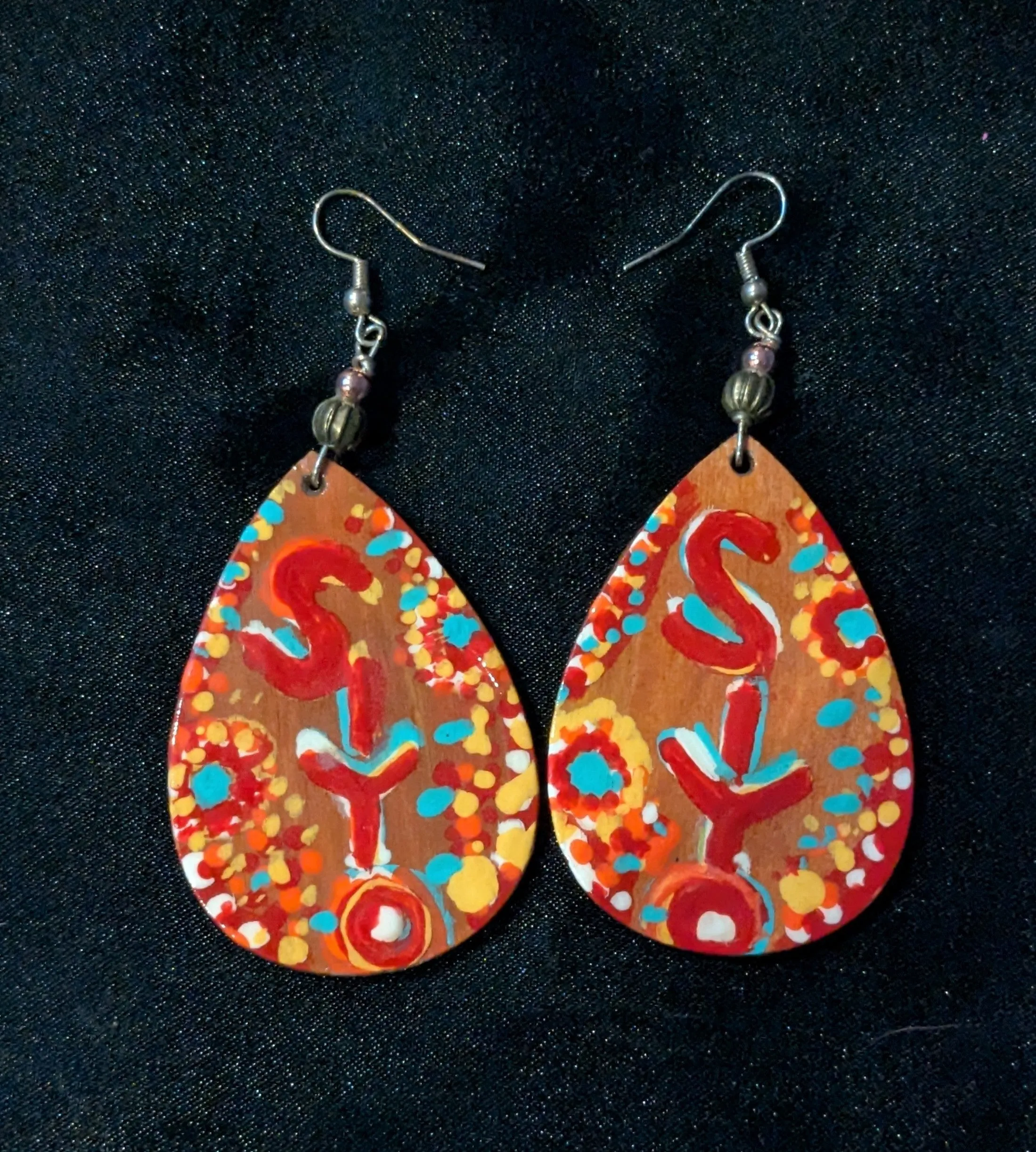 Hand Painted Native Dangle Earrings