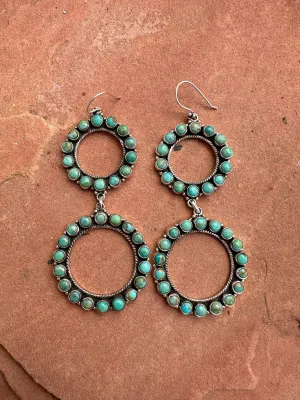 Handmade Turquoise and Sterling Silver Statement Dangles