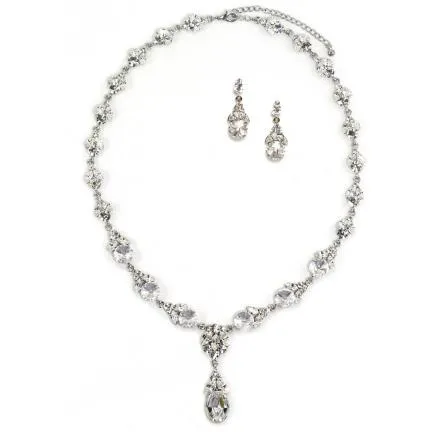 Indira Crystal Necklace and Earring Set