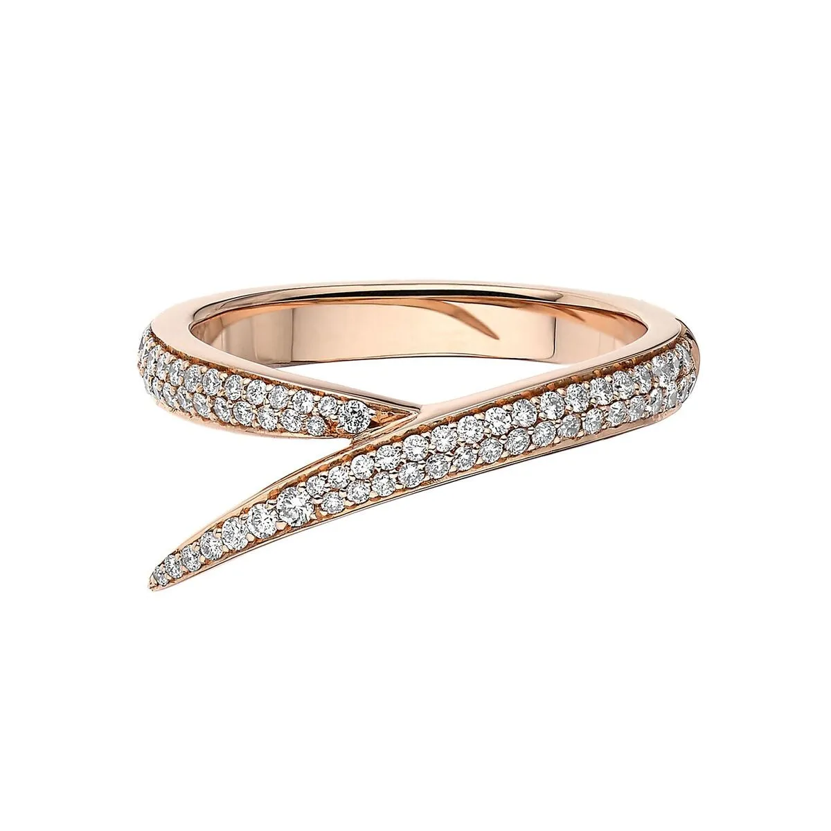 Interlocking Single Ring - 18ct Rose Gold & Diamond