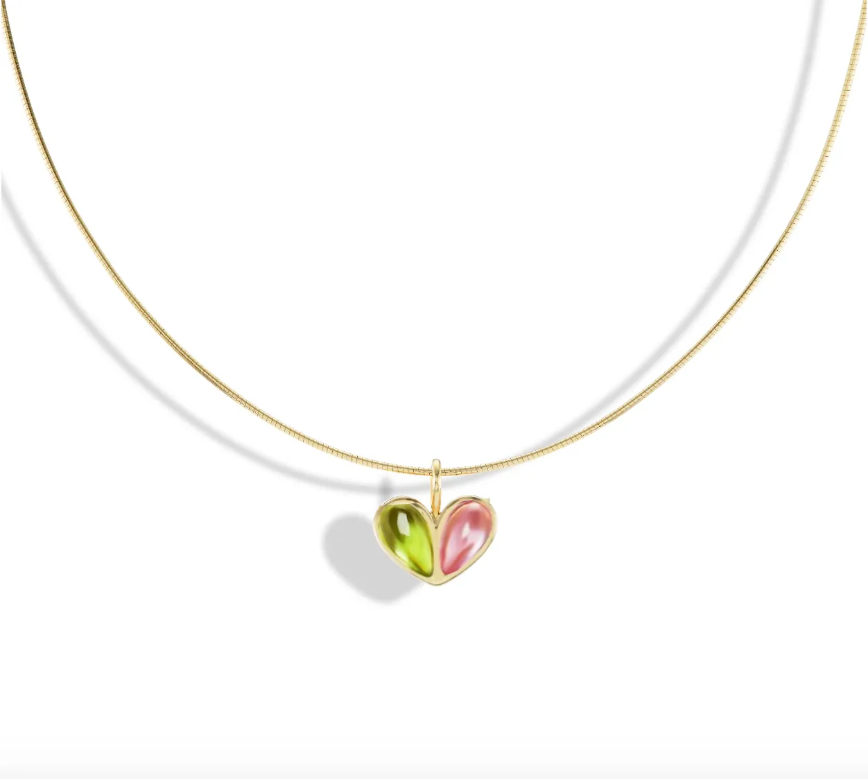 Jumbo Sweetheart Peridot x Pink Sapphire Charm