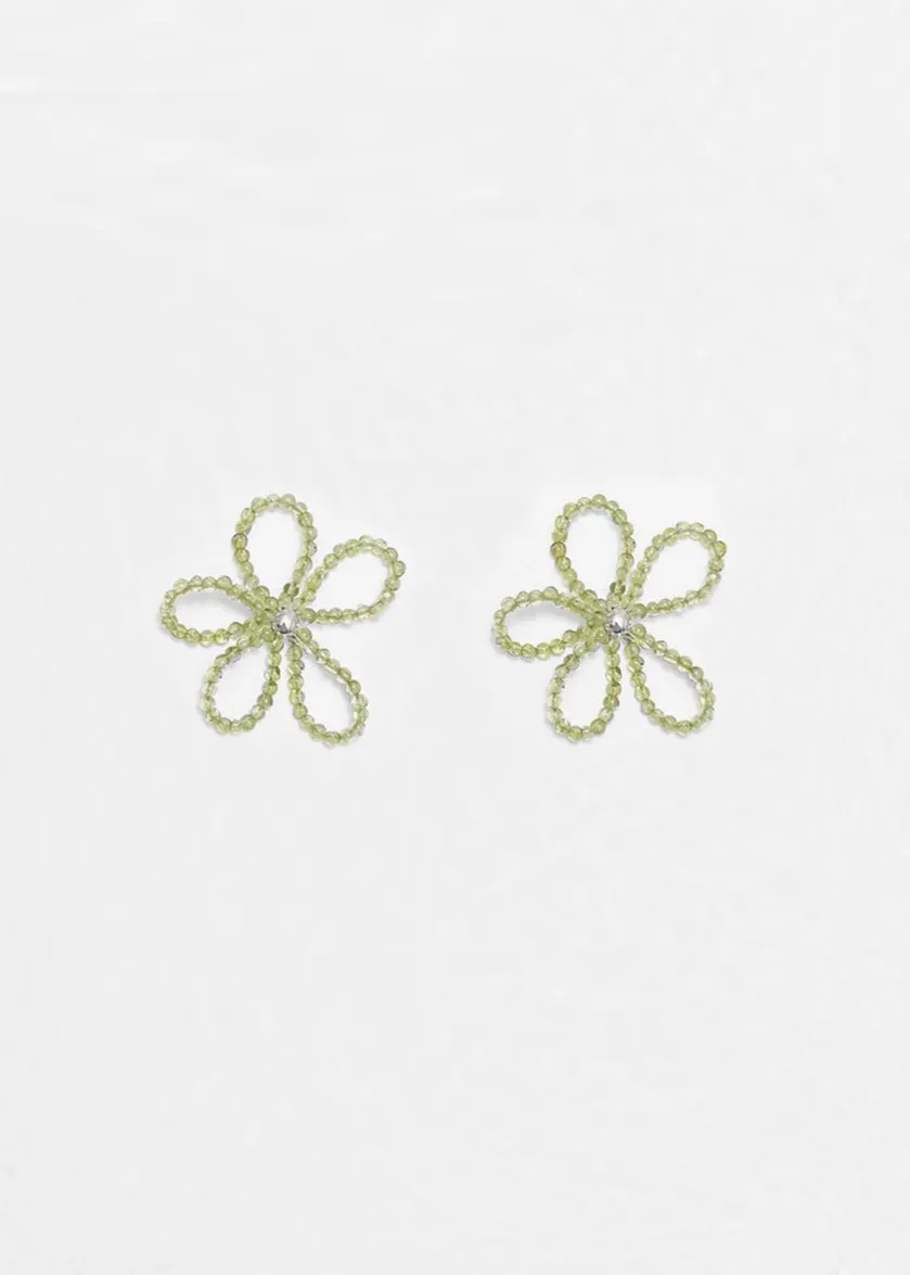 Kara Yoo: Bloom Medium Earrings - Peridot