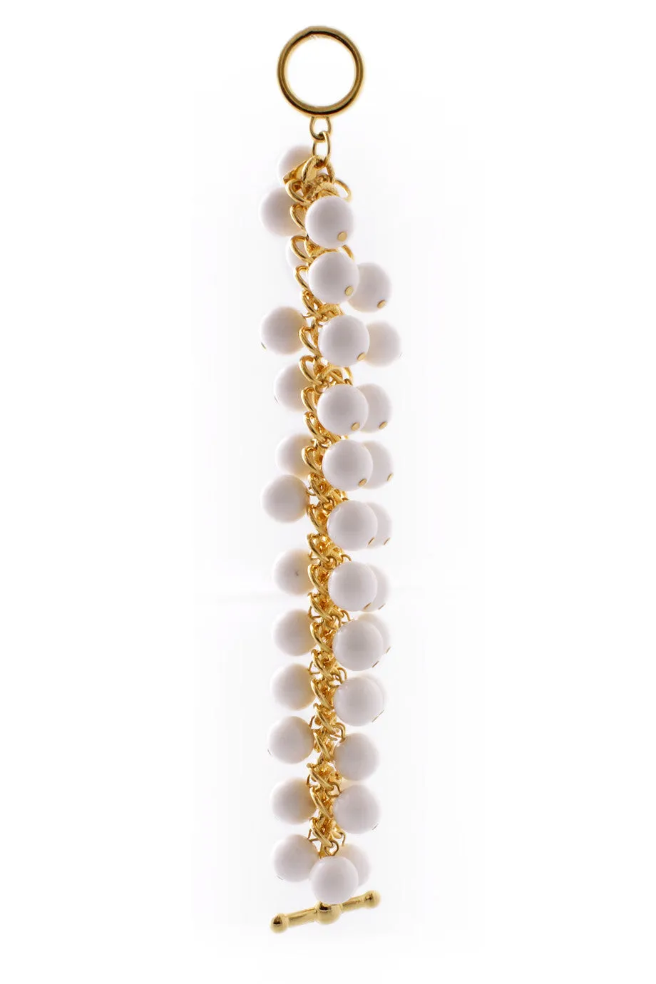 KENNETH JAY LANE White Cluster Beads Bracelet