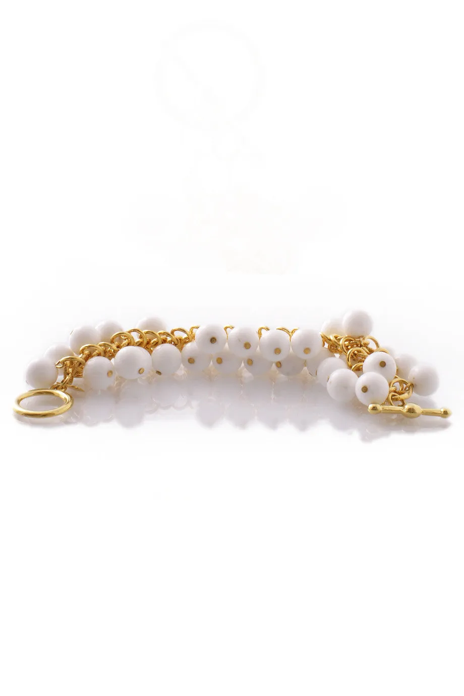 KENNETH JAY LANE White Cluster Beads Bracelet