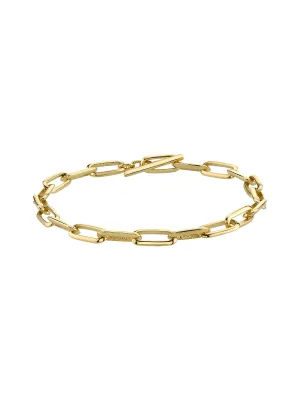 Knife Edge Oval Link Yellow Gold Bracelet