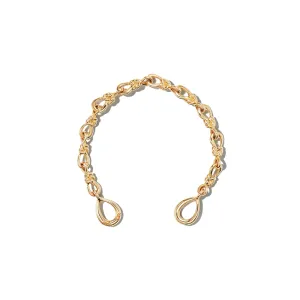 Large True Lover's Knot Handmade Bracelet Chain in Gold