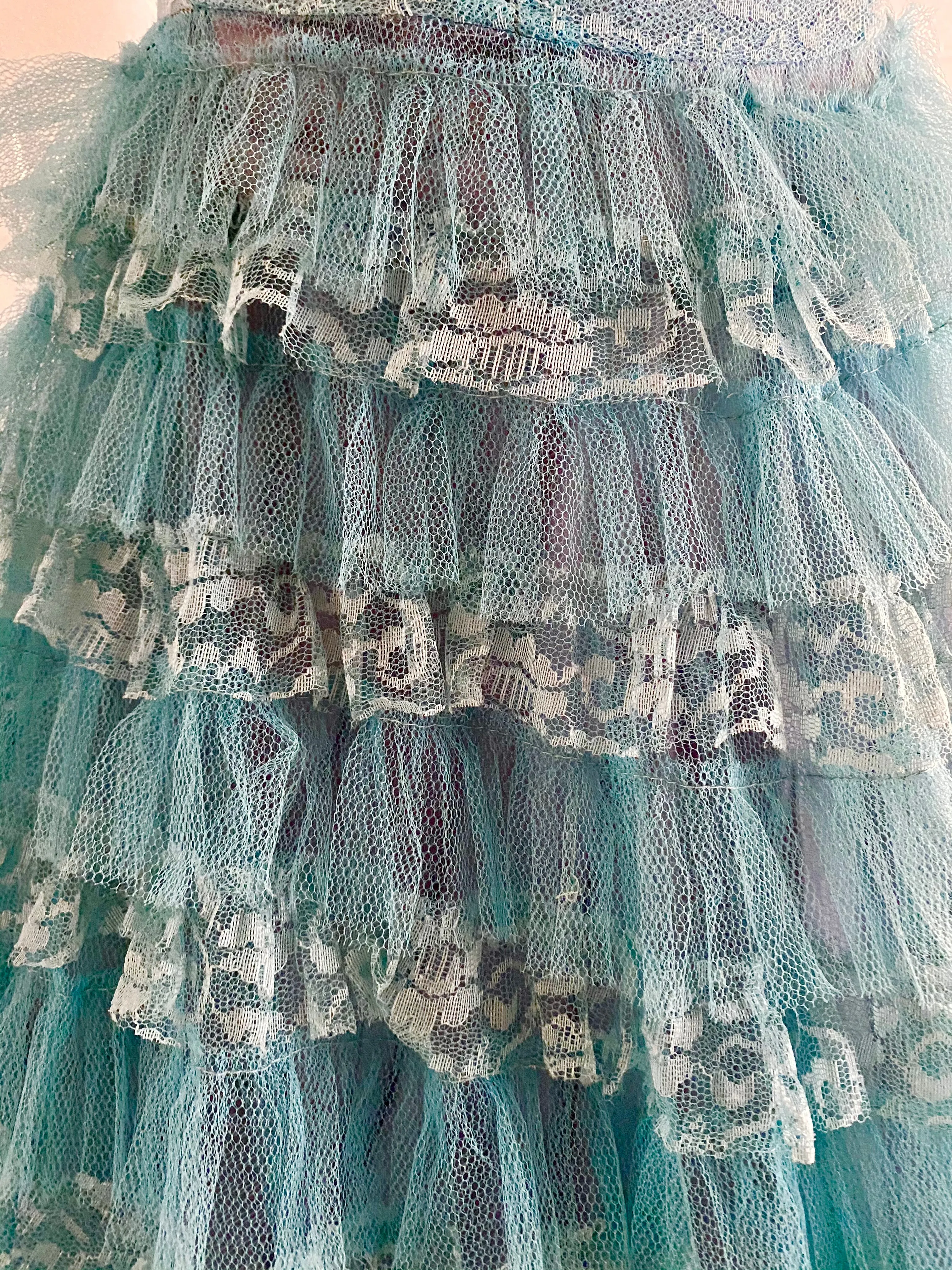 Late 50s/ Early 60s Tulle Strapless Formal Dress