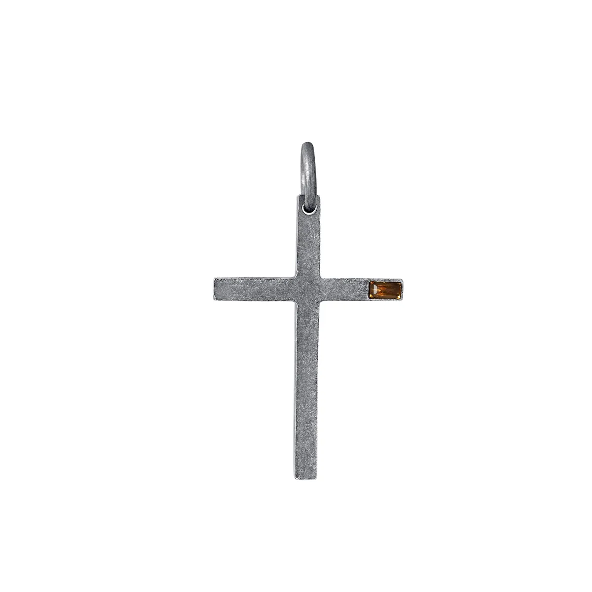 Marco Dal Maso The Cross Pendant Oxidized Silver Citrine