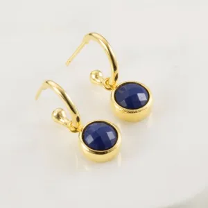 Melinda Earring | Navy Lapis