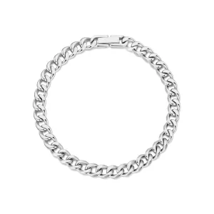 Men's 6mm Stainless Steel 7.5-8.5 Inch Curb Chain Bracelet