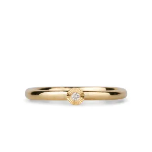 Micro Aurora Diamond Stacking Ring in Yellow Gold