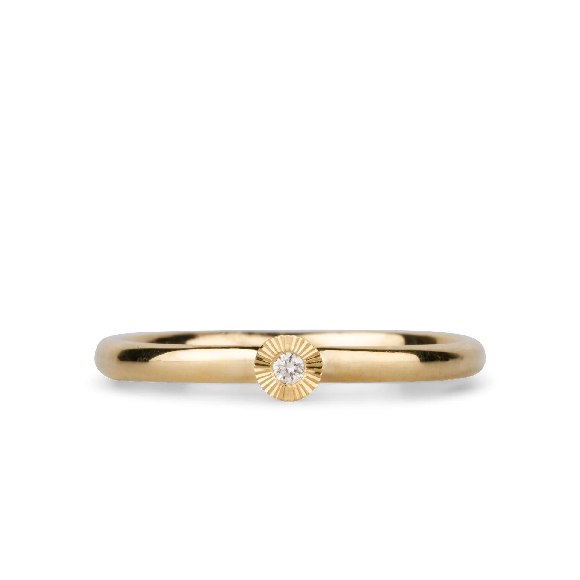 Micro Aurora Diamond Stacking Ring in Yellow Gold