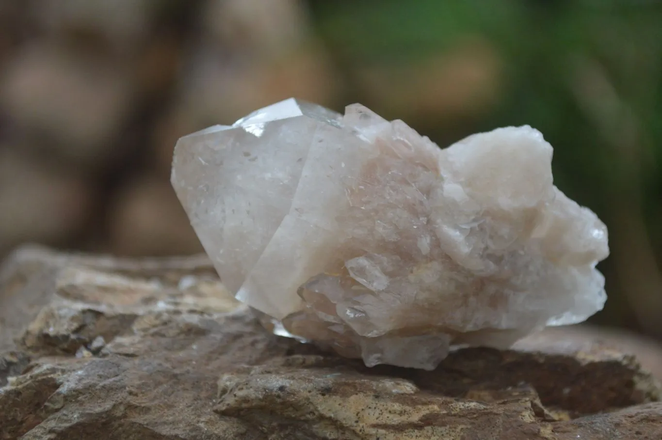 Natural Small White Phantom Smokey Quartz Clusters x 12 From Luena, Congo