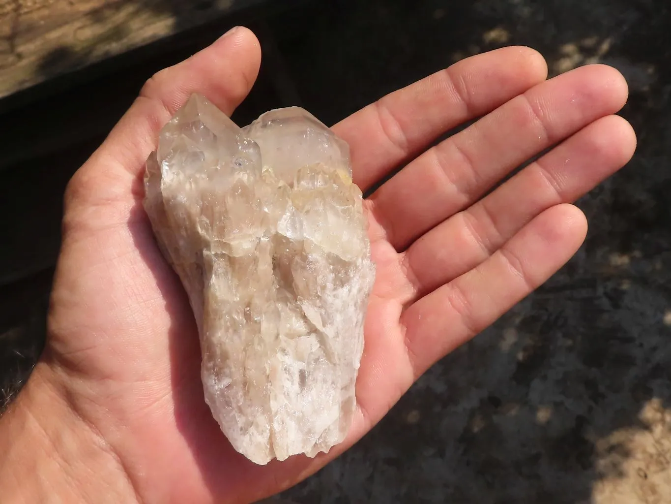 Natural Smokey White Phantom Quartz Clusters x 6 From Luena, Congo